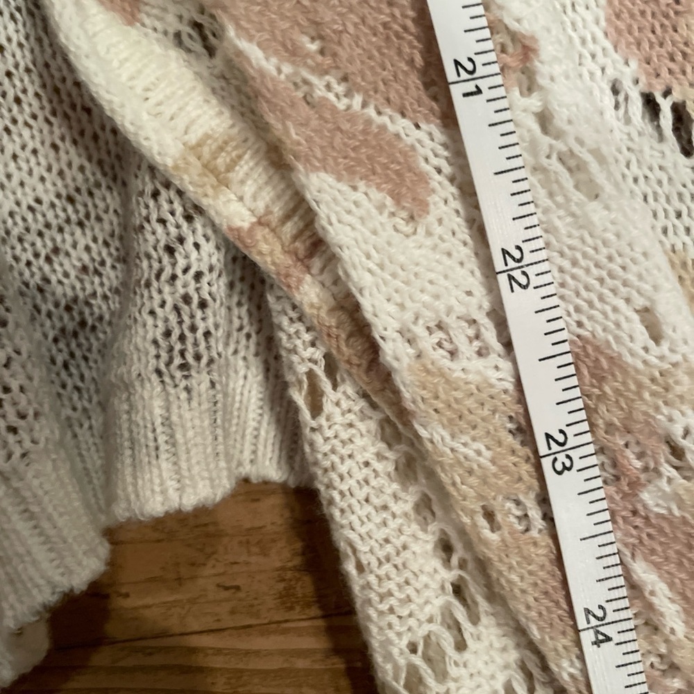 Knox Rose Womens Rose Pink Cream Open Cardigan 💯 % cotton cottagecore XS - Picture 8 of 10